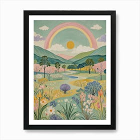 Whimsical Pastel Landscape Art Print