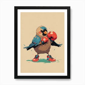 Boxing Bird Art Print