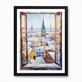 Winter Cityscape Tallinn Estonia Art Print