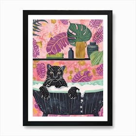 Bathing Panther Art Print