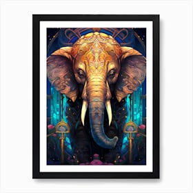 Elephant In The Night Art Print