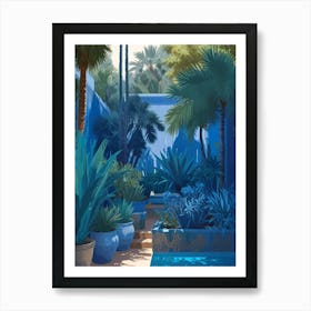 Blue tropical plants 1 Art Print