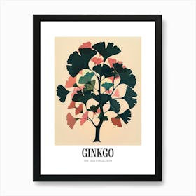 Ginkgo Tree Colourful Illustration 4 Poster Art Print