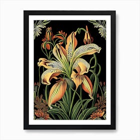 Tiger Lily 3 Floral Botanical Vintage Poster Flower Art Print