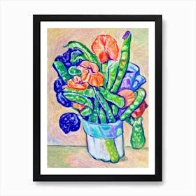 Sugar Snap Peas Fauvist vegetable Art Print