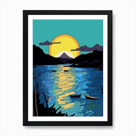 Minimal Design Style Of Bora Bora French, Polynesia 4 Art Print