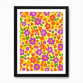 Lavender Floral Print Warm Tones1 Flower Art Print