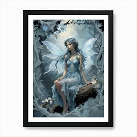 Lady In Blue Art Print