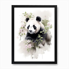 Panda Art In Chinese Brush Painting Style 4 Art Print