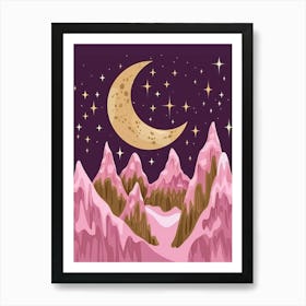 Moon And Stars 11 Art Print