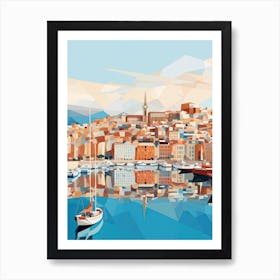 Marseille, France, Geometric Illustration 1 Art Print