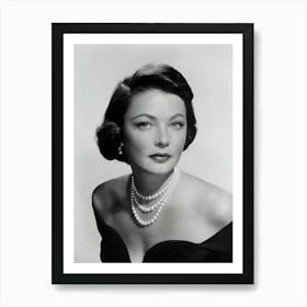 American Actress Gene Tierney Portrait Art Print