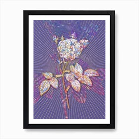 Geometric Pink Agatha Rose Mosaic Botanical Art on Veri Peri n.0268 Art Print