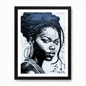 Graffiti Mural Of Beautiful Black Woman 84 Art Print