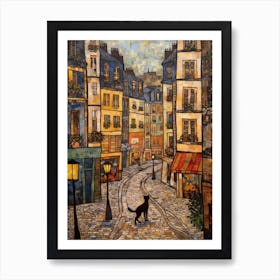 Painting Of Paris With A Cat In The Style Of Gustav Klimt 3 Art Print