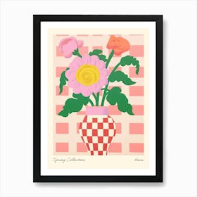 Spring Collection Roses Flower Vase 4 Art Print