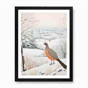 Winter Bird Painting Pheasant 8 Art Print