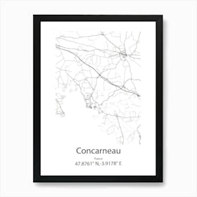 Concarneau,France Minimalist Map Art Print