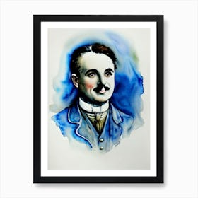 Charles Chaplin In The Gold Rush Watercolor 3 Art Print