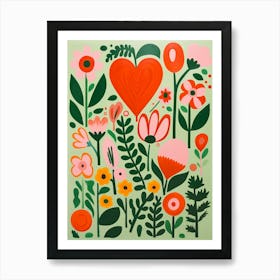 Heart Of Flowers Art Print