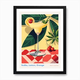 Art Deco Fruity Cocktail Poster Art Print