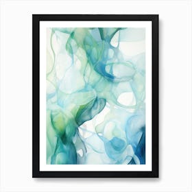 Abstract Blue And Green Smoke Art Print