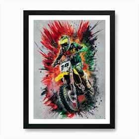 Motocross Rider Art Print