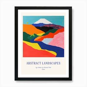 Colourful Abstract Fuji Hakone Izu National Park Japan 4 Poster Blue Art Print