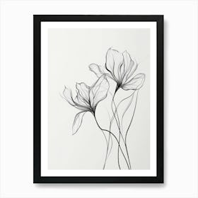 Flowers In Black And White 3 Art Print