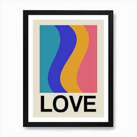 Retro Love Wave Marshmallow 1 Art Print