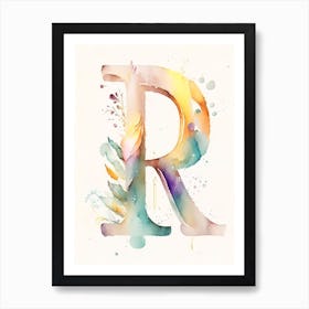 R, Letter, Alphabet Storybook Watercolour 2 III Art Print