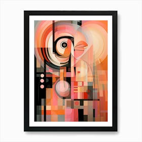 Cubist Abstract Geometric Lady Illustration 1 Art Print