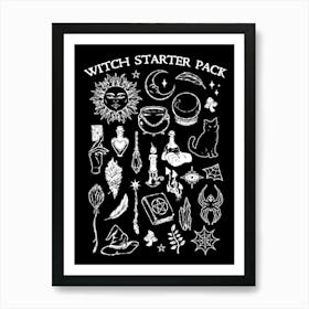 Witch Starter Pack - Dark Cool Goth Witch Pack Gift Art Print