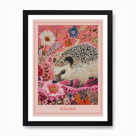 Floral Animal Painting Hedgehog 5 Poster Art Print