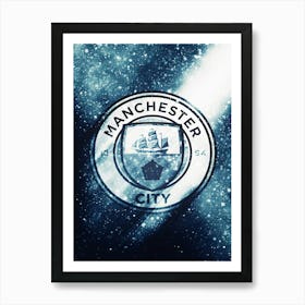 Manchester City Smoke Art Print