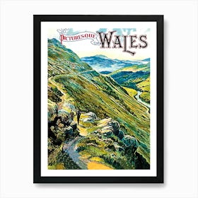 Wales, Beautiful Landscape, Travel Poster Art Print