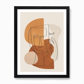 Abstract Clay Faces I Art Print