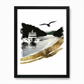 Ship On The River Art Print