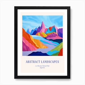 Colourful Abstract Los Glaciares National Park Argentina 5 Poster Blue Art Print