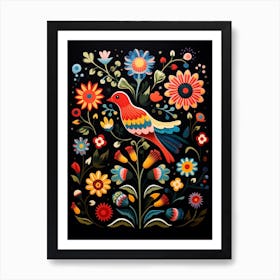 Folk Bird Illustration Dipper 3 Art Print