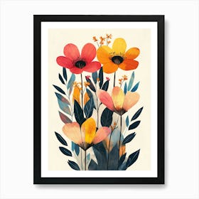 Watercolor Flowers 3 Art Print