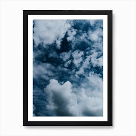 The Clouds Up In The Blue Sky Art Print