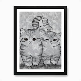 Couple Cats Art Print