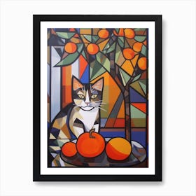 Magnolia With A Cat 3 Cubism Picasso Style Art Print