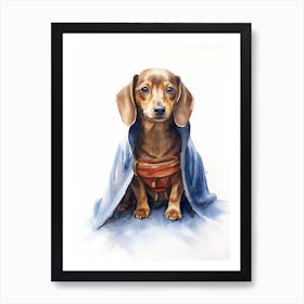 Dachshund Dog As A Jedi 4 Art Print