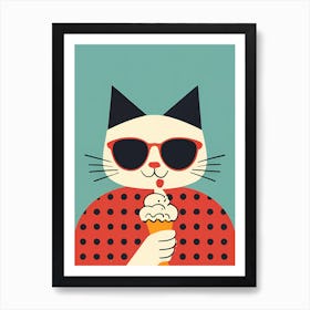 Ice Cream Cat Art Print