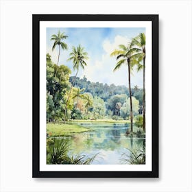 Royal Botanic Gardens Kandy Sri Lanka Watercolour 1  Art Print