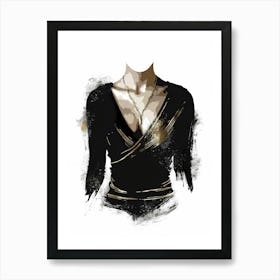 Woman In A Black Dress Art Print