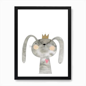 Grey Bunny Art Print