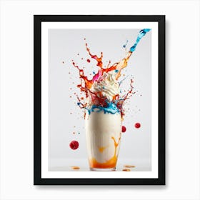 Splashing Milkshake 1 Art Print